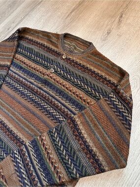 Vintage Multicolor Striped Knit Sweater